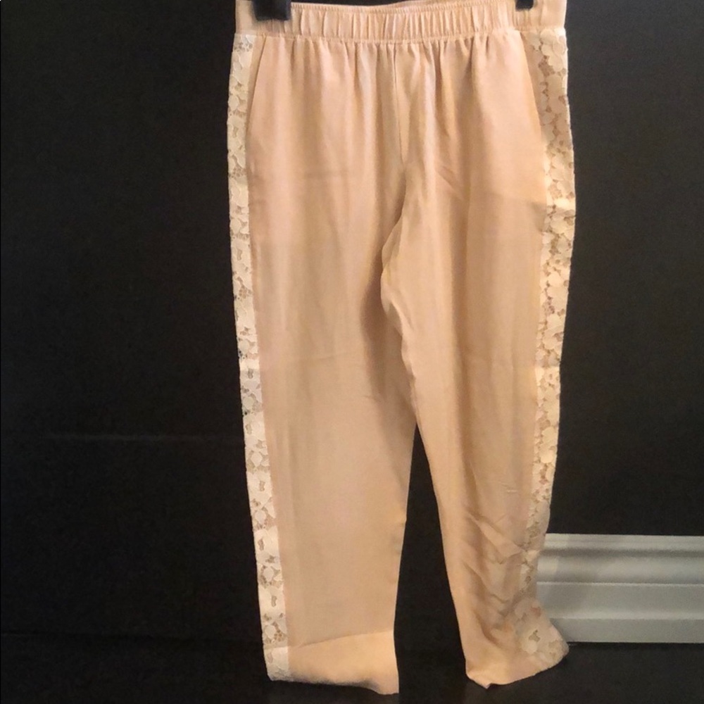 Feminine silk blush joggers